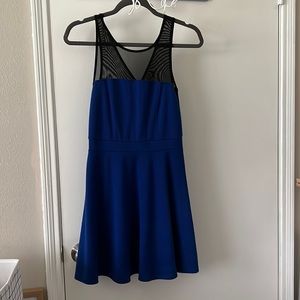 Blue Sheer Top Mini Dress